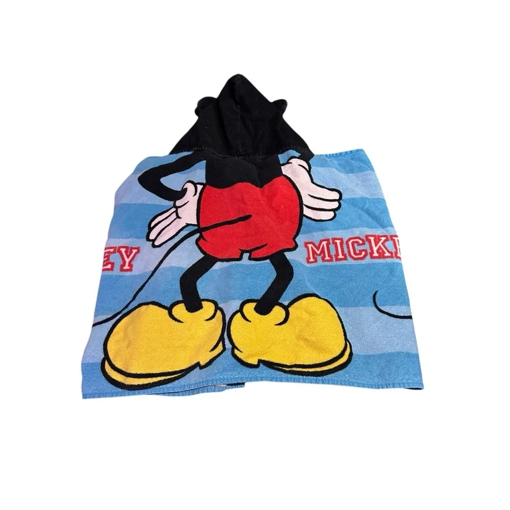 disney mickey mouse kids toddler hooded towel preowned 44x19 inches